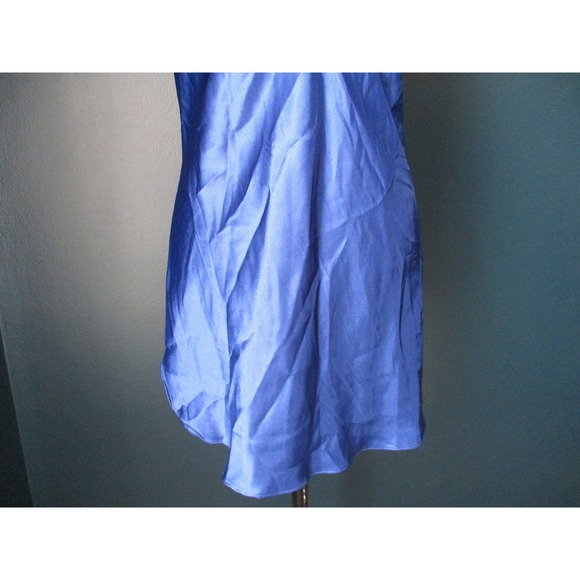 Josie Natori Blue Low Cut V Neck Bow Detail Chemise Lingerie Dress Size Medium - Picture 3 of 8
